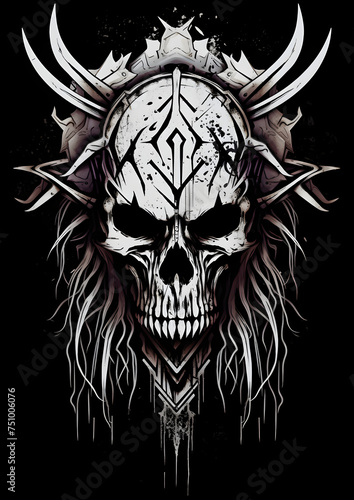 Viking face - vector art minimalist representation, Valhalla