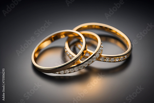 Gold rings, wedding ring. Marriage