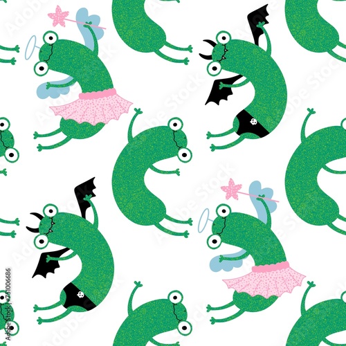 Cartoon animals seamless halloween frogs pattern for wrapping paper and fabrics and kids print and party accessories