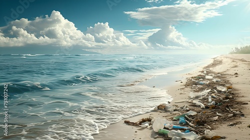 Contrast of Polluted and Pristine Beaches  ocean conservation  polluted beach  environmental contrast  conservation urgency