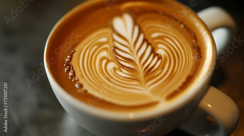 Closeup of Intricate Foam Design, latte, artistry, latte foam, intricate design
