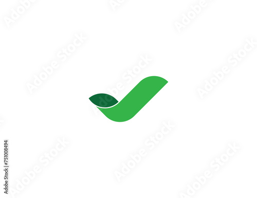 leaf tick check mark logo Concept sign icon symbol Design Element. Vector illustration template