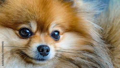 close up natural hair and fur of dog pomeranian fur of dog spitz type