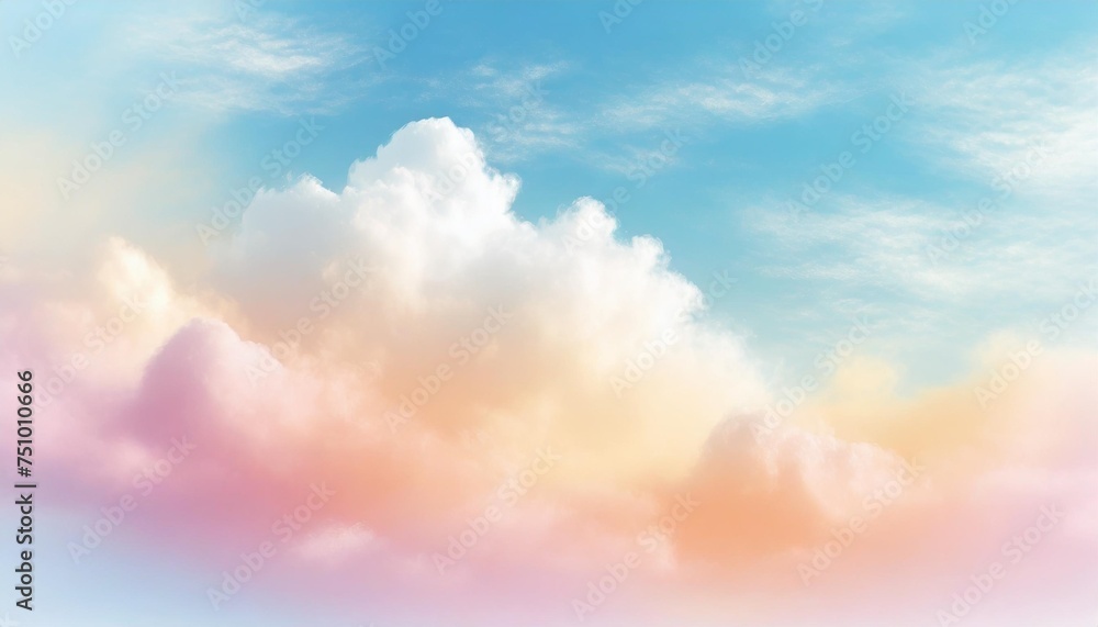 cloud and sky with a pastel colored background abstract sky background in sweet color panoramic image