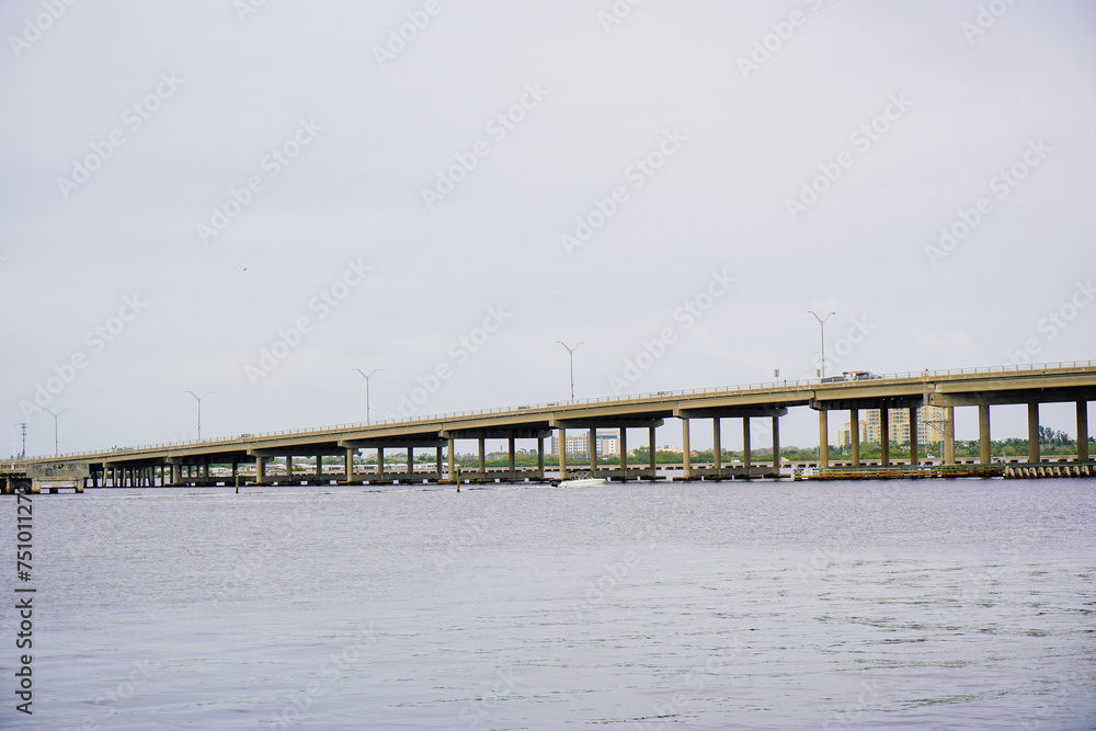 Bradenton, FL, USA - 03 02 2024: The landscape of Bradenton harbor and manatee river