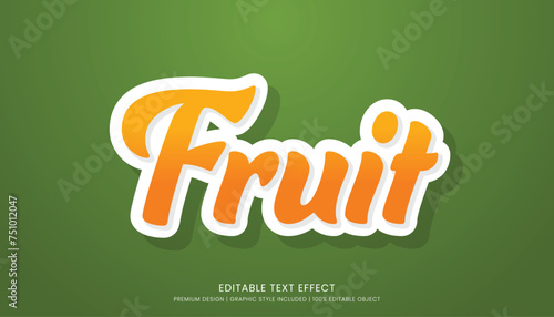 fruit text effect template editable design for business logo and brand