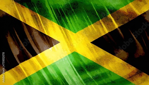 the flag of jamaica on a retro looking background