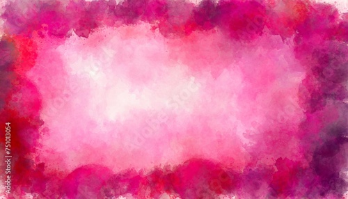 pink watercolor paint background design with colorful purple pink borders and bright center watercolor bleed and fringe with vibrant distressed grunge texture