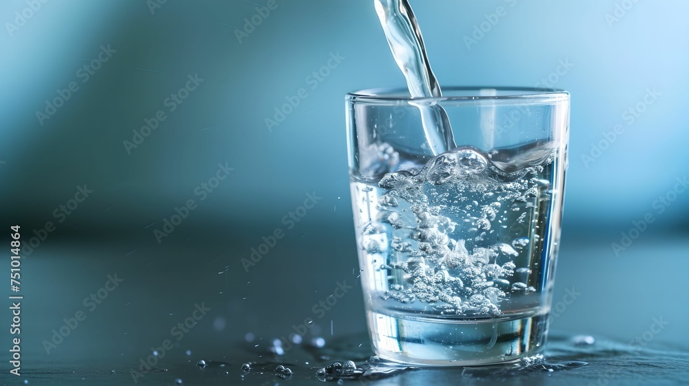Pouring Fresh Water into a Glass, drink, refreshment, beverage, liquid Pouring Fresh Water into a Glass, drink, refreshment, beverage, liquid