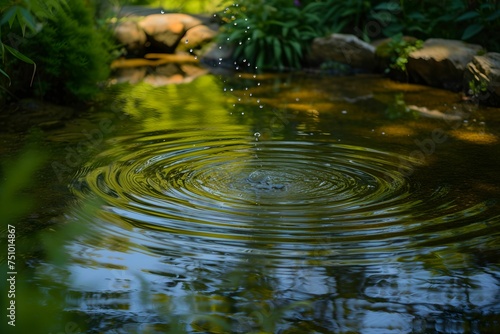 Water Ripples in a Serene Pond, nature, reflection, tranquility, peaceful