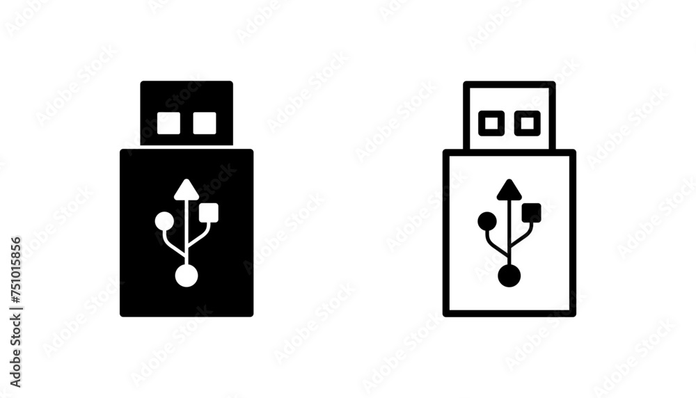 Usb icon set. Flash disk icon vector Usb icon set. Flash disk icon vector