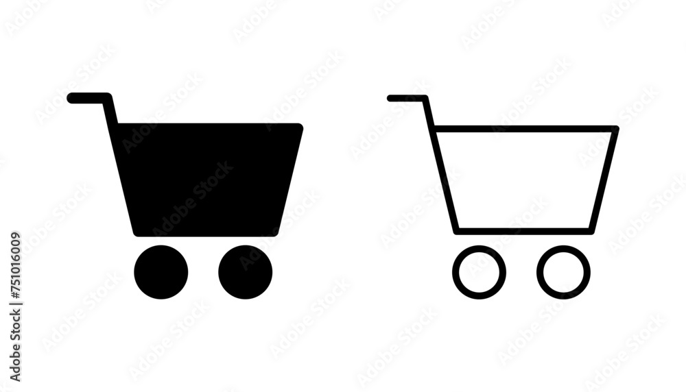 Shopping icon set. Shopping cart icon. Trolley icon vector Shopping icon set. Shopping cart icon. Trolley icon vector