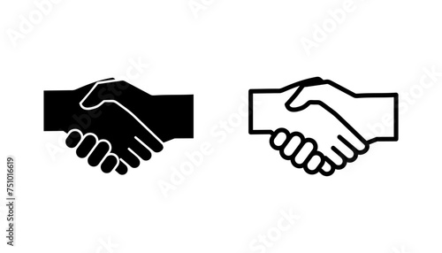 Handshake icon set. business handshake. contact agreement