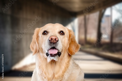 Cute smart young dog posing