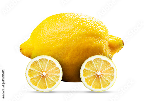 Isolated Lemon Car