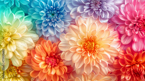 Multicolored chrysanthemum flowers spectrum rainbow © doly dol
