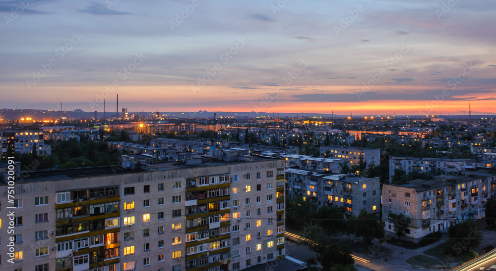 view from the roof of the evening Severodonetsk before the war with Russia 3
