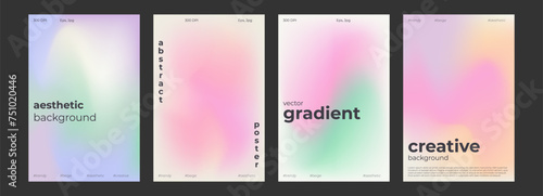 Y2k Trendy Aesthetic abstract gradient pink violet poster with translucent blurred pattern. Modern gentle social media poster, stories highlight templates for digital marketing for stories