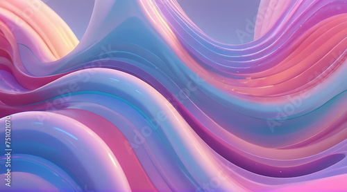 Colorful Wave Art  Vibrant Liquid Splash on Pink Background for Abstract Beauty