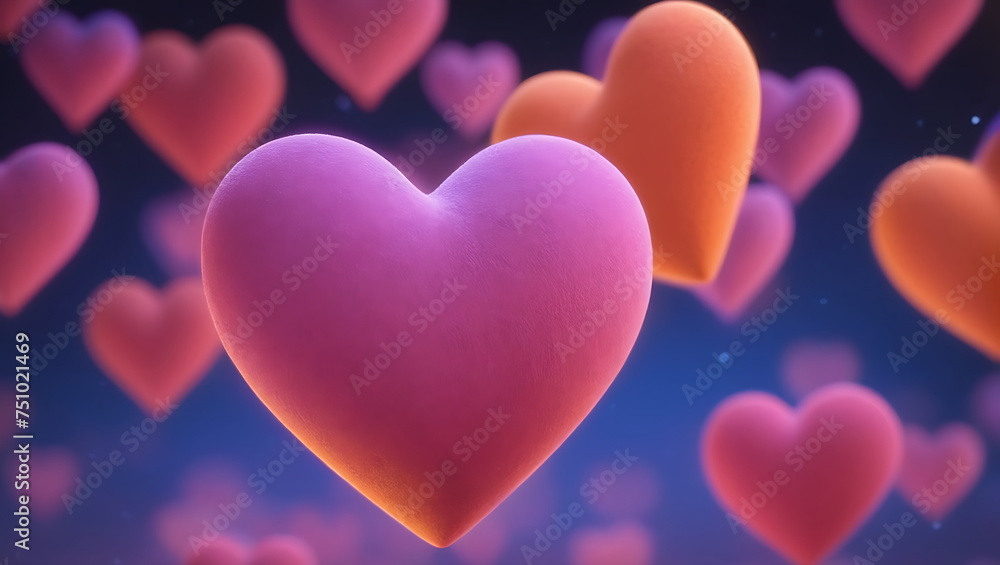 Colorful Hearts Wallpaper, Close-Up View of Glossy Pastel Love Symbols for Romantic Themes Colorful Hearts Wallpaper, Close-Up View of Glossy Pastel Love Symbols for Romantic Themes