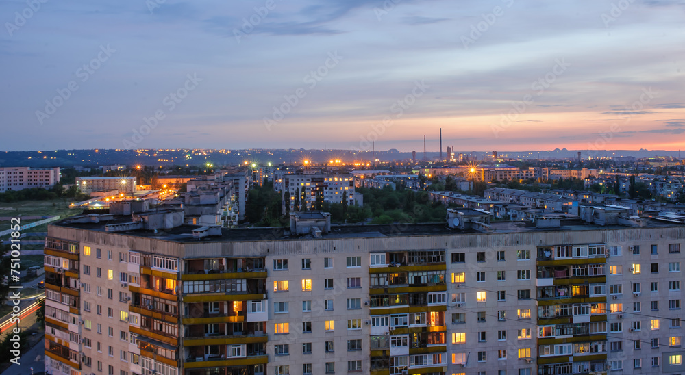 Obraz premium evening view of Severodonetsk before the war with Russia 2