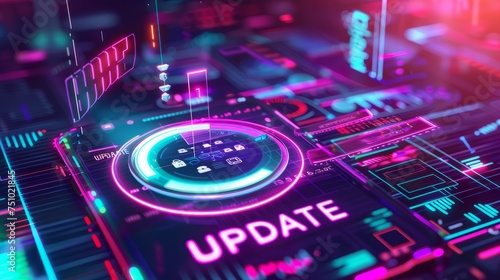 Colorful technology update concept illustration