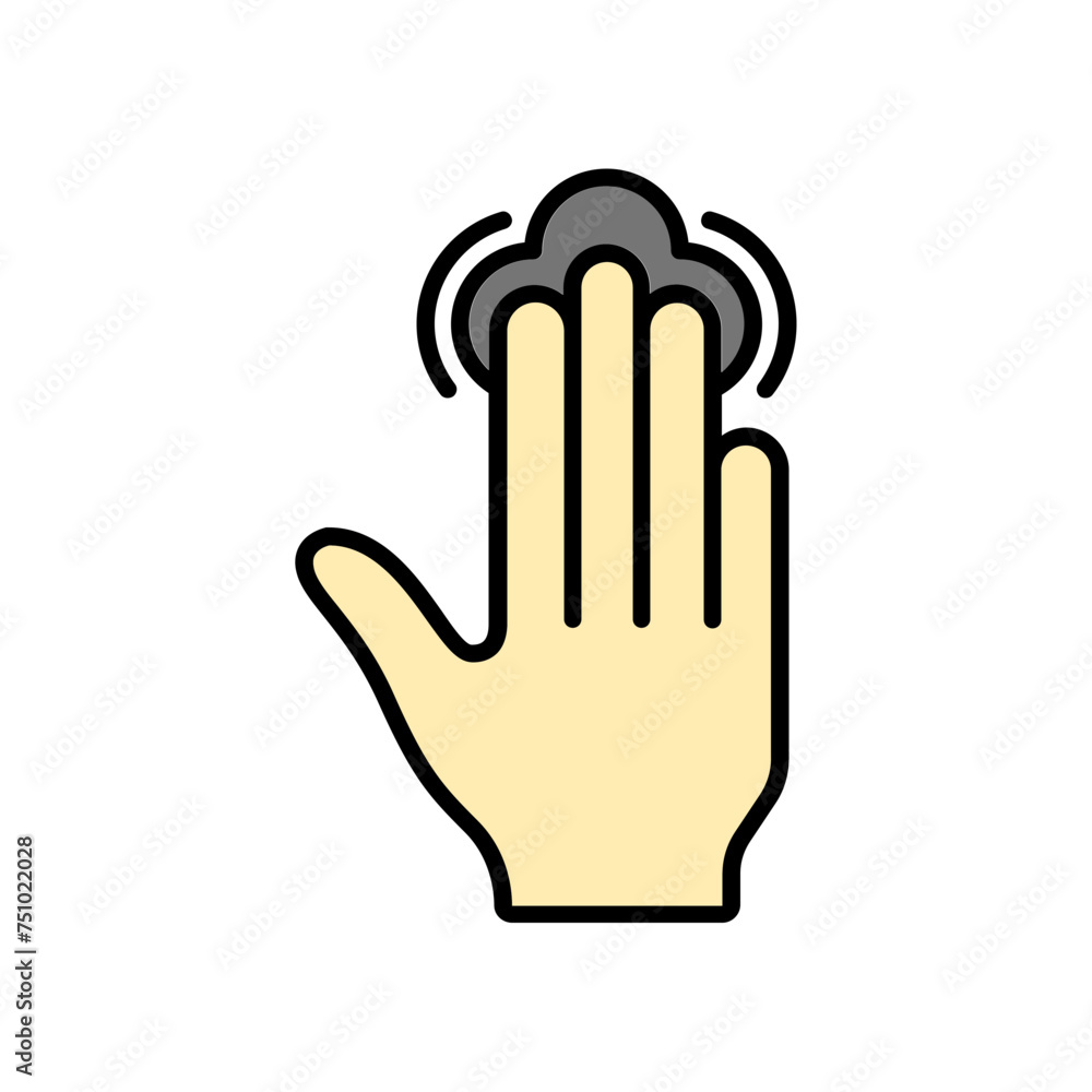 hand icon. lineal color icon hand icon. lineal color icon