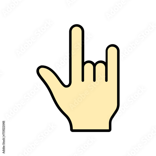 hand icon. lineal color icon