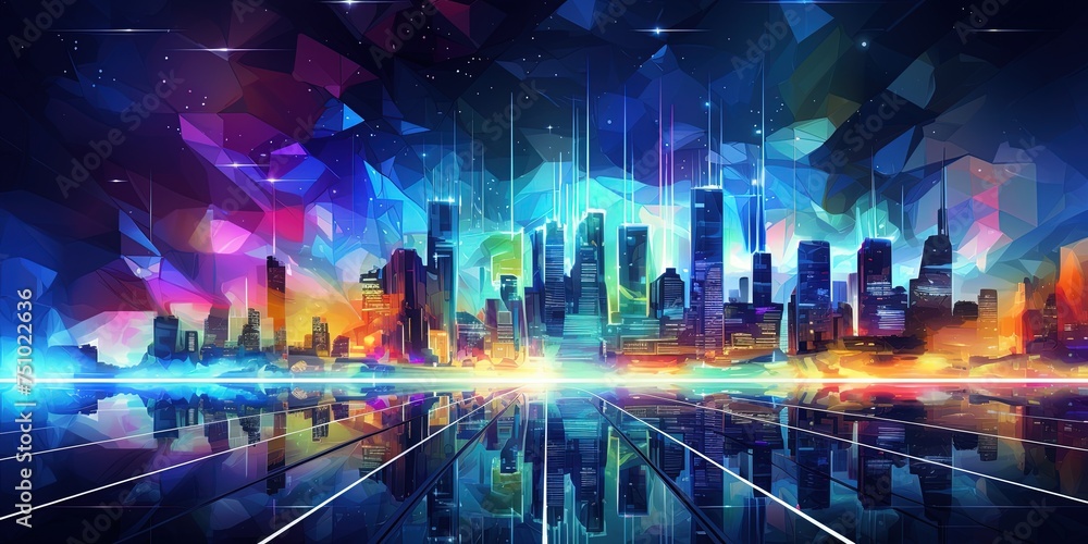 Fototapeta premium Colorful Nightlife background. City night life concept abstract background.