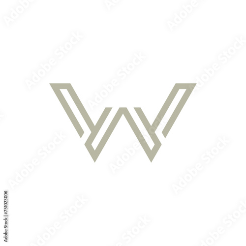 Monogram W design vector logo. Monogram initial letter mark W logo design. Monogram design vector logo. Monogram initial letter mark W logo design. Simple W monogram. Monogram W design logoMonogram W  photo