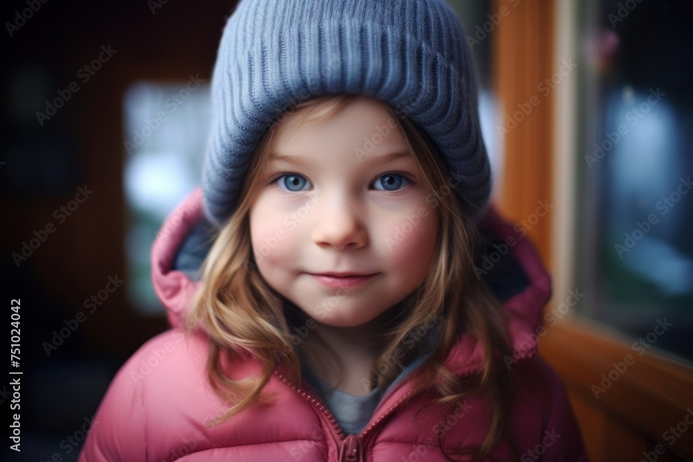 a girl wearing a hat and jacket a girl wearing a hat and jacket