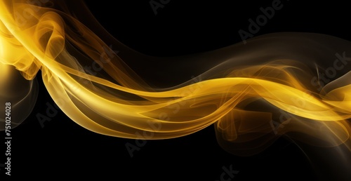 a yellow smoke on a black background