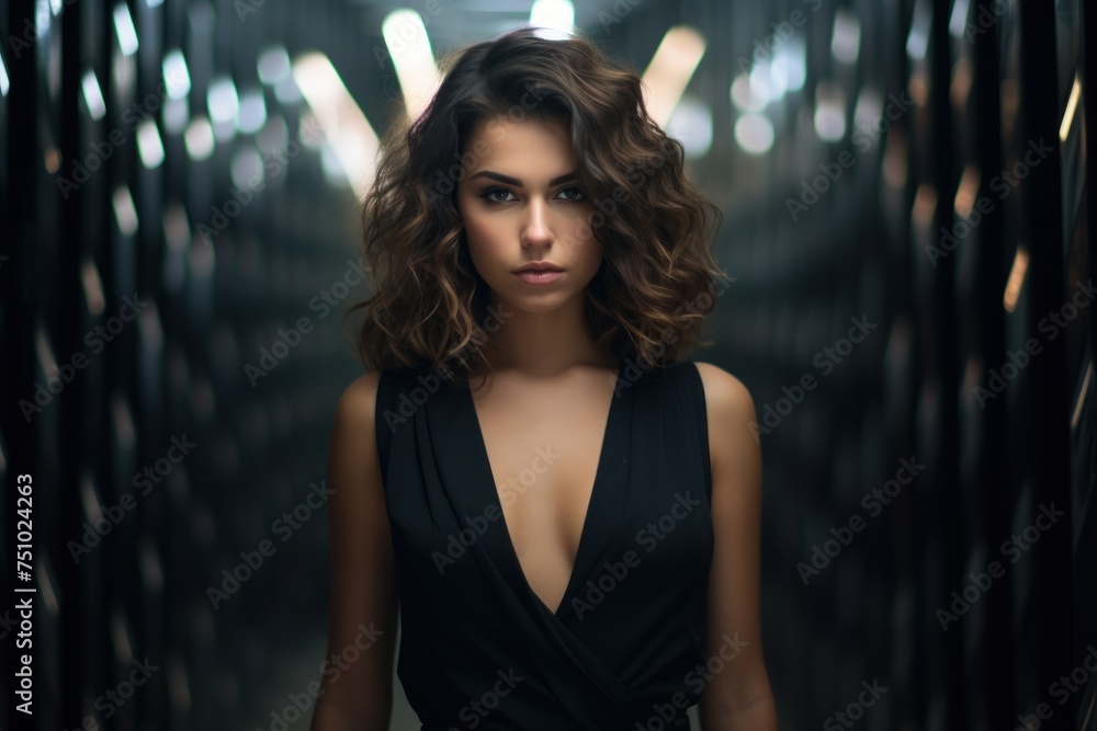 Naklejka premium a woman in a black dress