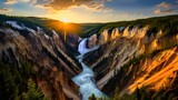 Grand Canyon of the Yellowstone in Yellowstone National Park, Wyoming, USA
