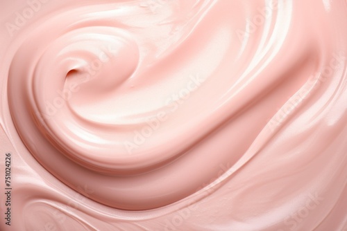 a close up of a pink cream