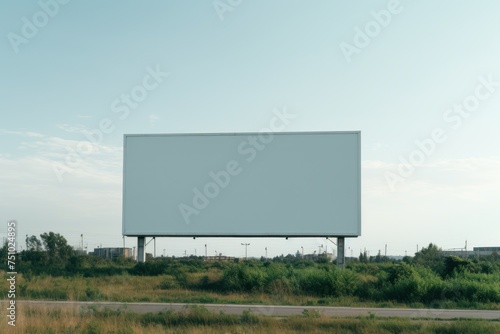 a large billboard in a field