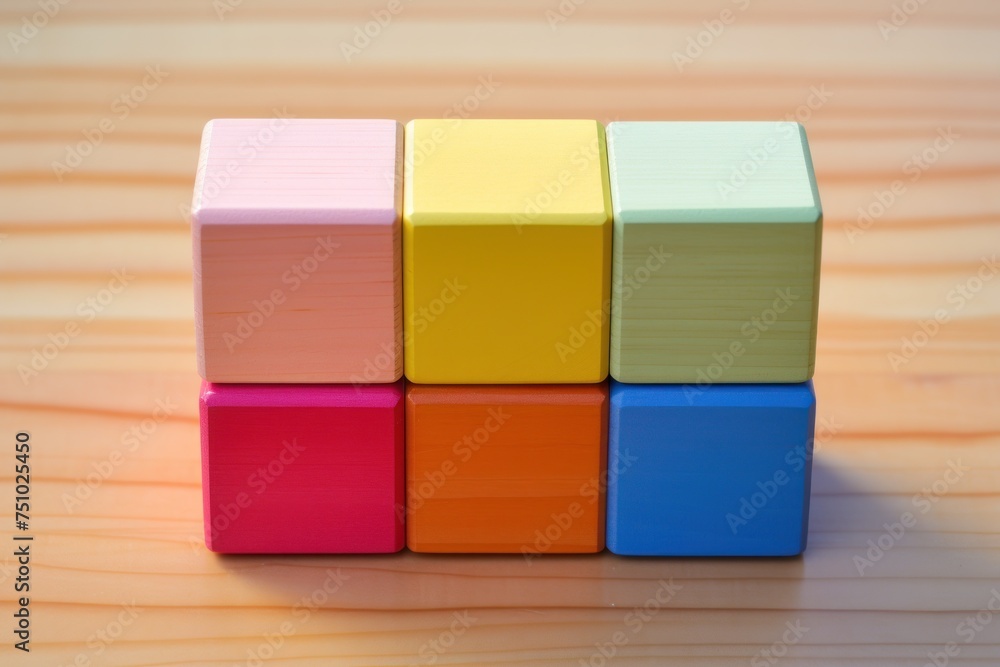 a group of colorful wooden blocks a group of colorful wooden blocks
