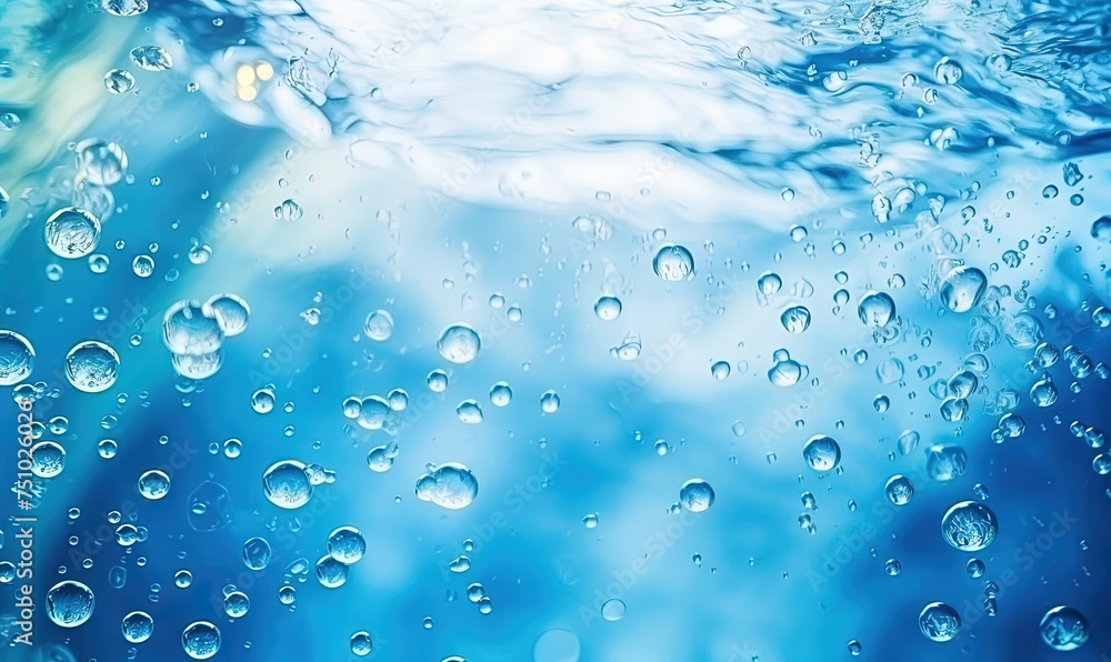 Water surface texture with bubbles and splashes that is defocused blurring transparent blue in color. Trendy abstract background of nature Water surface texture with bubbles and splashes that is defocused blurring transparent blue in color. Trendy abstract background of nature