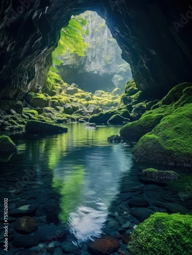 a water in a cave
