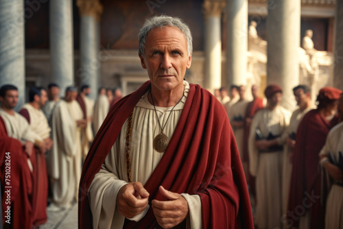 Roman senator Gnaeus Pompeius Magnus as a Roman Statesman in the senate photo