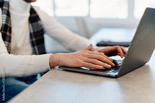 Businessman using a computer to document management concept, online documentation database and digital file storage system or software, records keeping, database technology, file access, doc sharing. © .shock