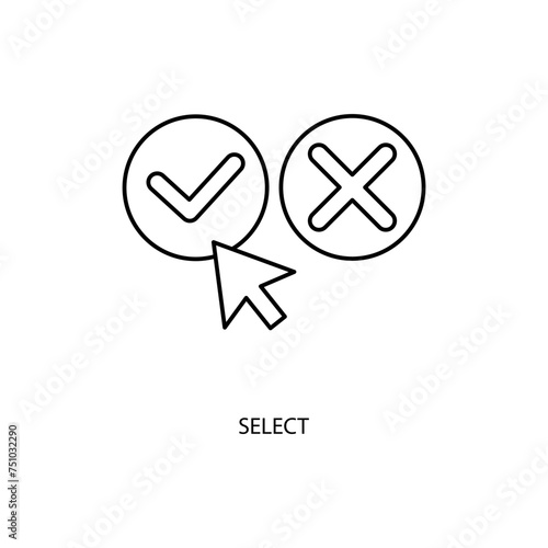 select concept line icon. Simple element illustration. select concept outline symbol design.