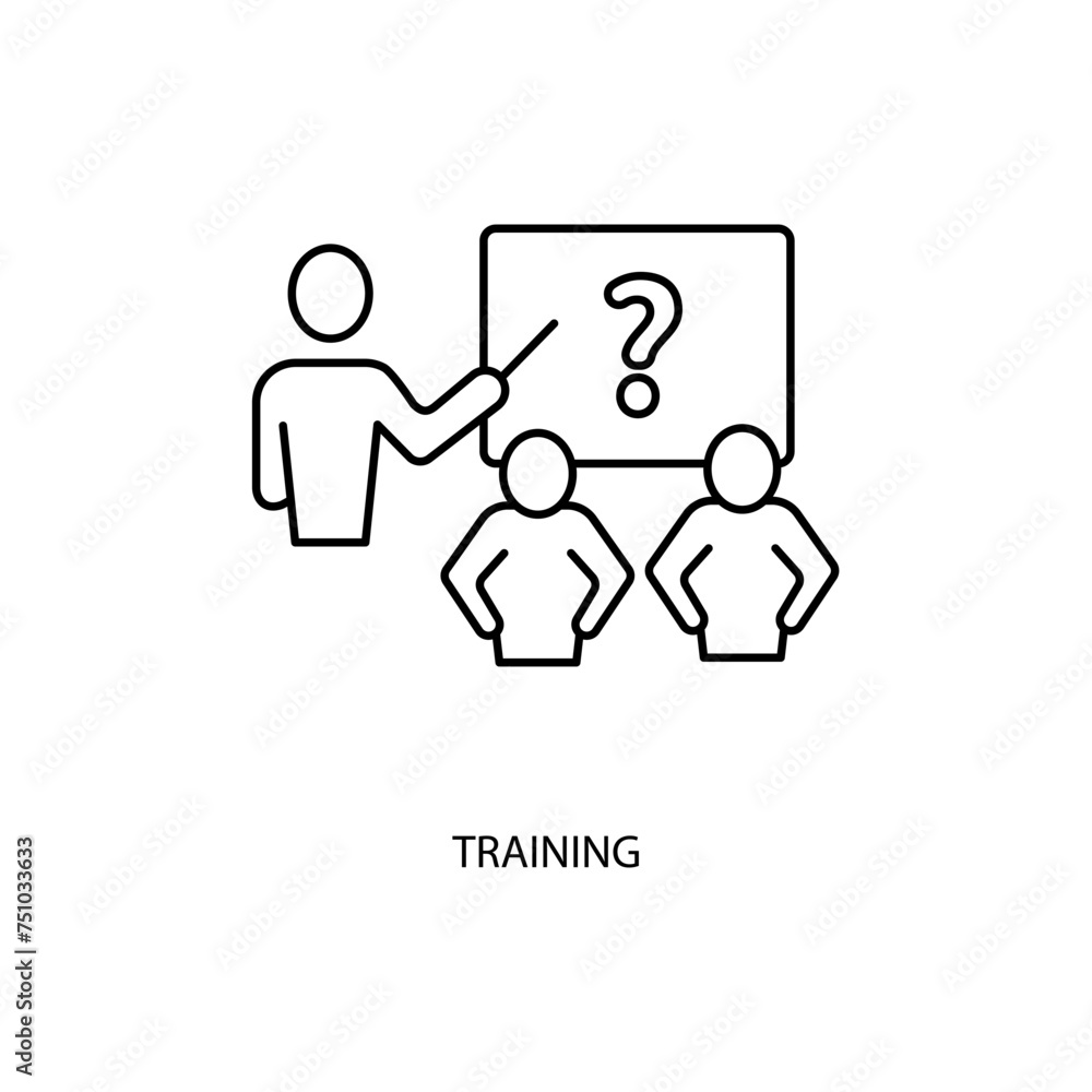 training concept line icon. Simple element illustration. training concept outline symbol design. training concept line icon. Simple element illustration. training concept outline symbol design.