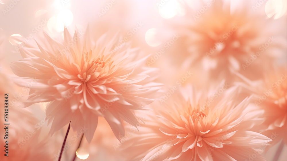 Obraz premium Beautiful flowers peach color blooming in the garden. GenerativeAI