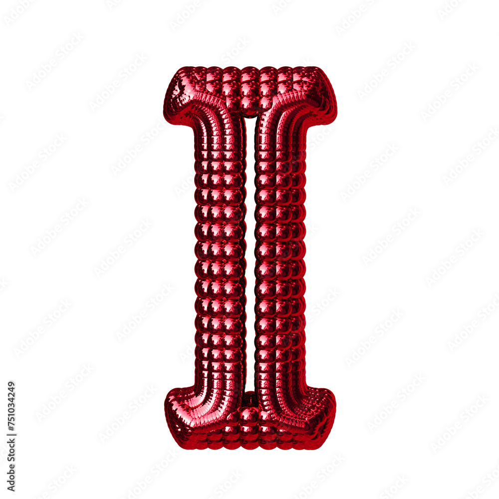 Symbol made of red spheres. letter i Symbol made of red spheres. letter i