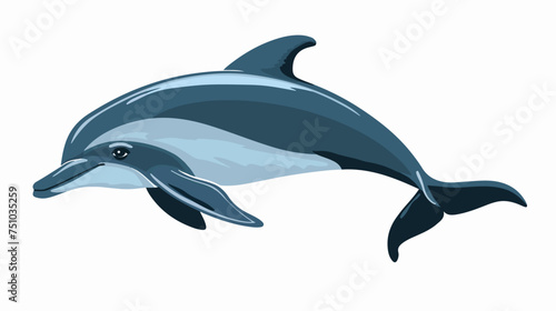 Cute dolphin silhouette icon isolated on white backg