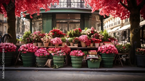 A flower market in Covent Garden. photo