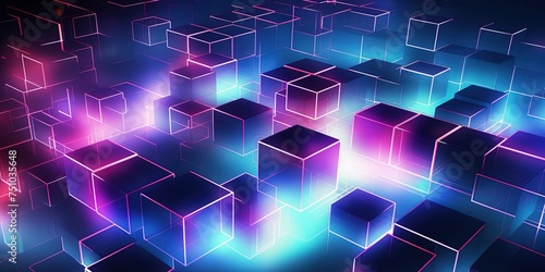 Neon Cubes Background