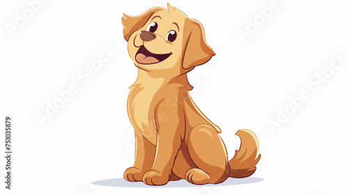 Dog cute animal cartoon illustration isolated on whi