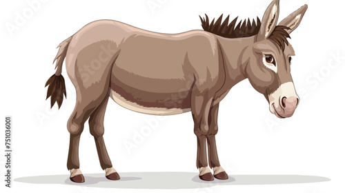 Donkey isolated on white background cartoon vector i